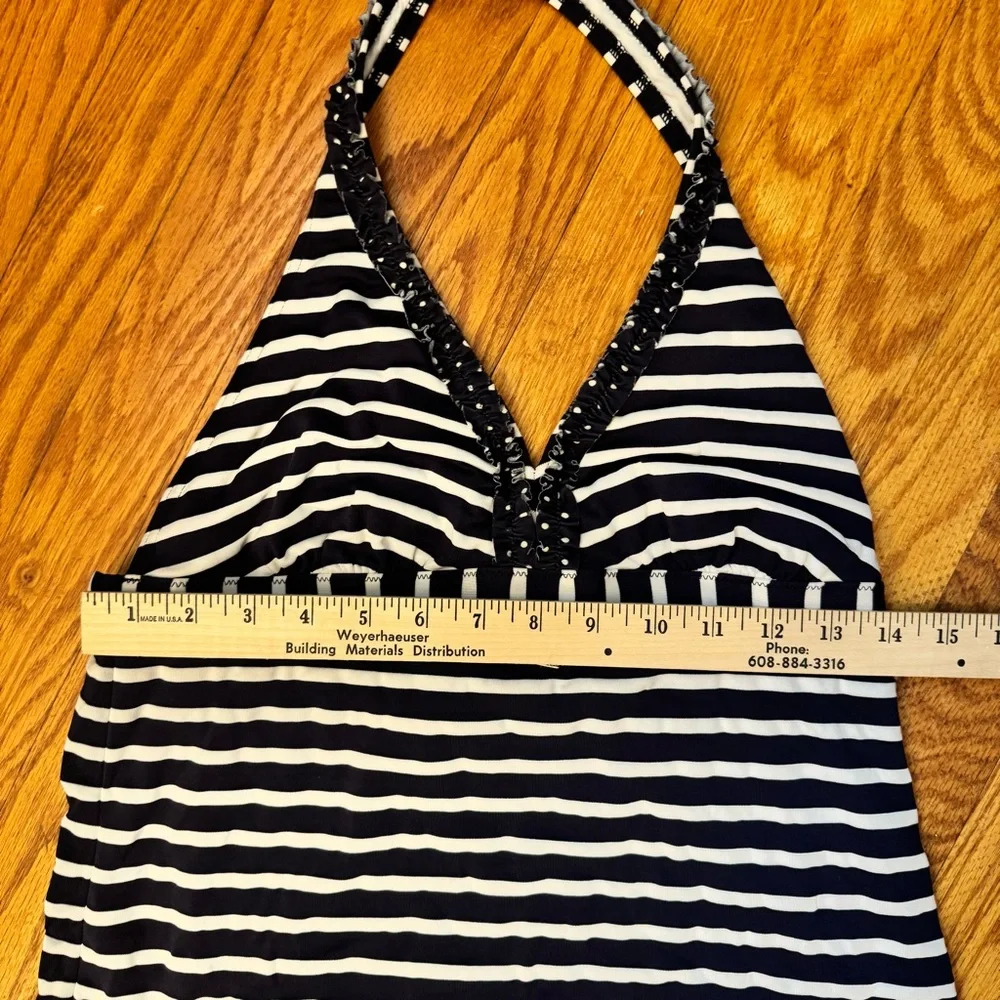 Boden Halter Swim Suit Top Blue & White Striped Women’s Size 19 - Picture 7 of 7